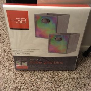 set of 2 cube grid bins